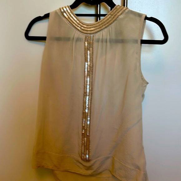 Beautiful silk top with beading - Picture 1 of 6